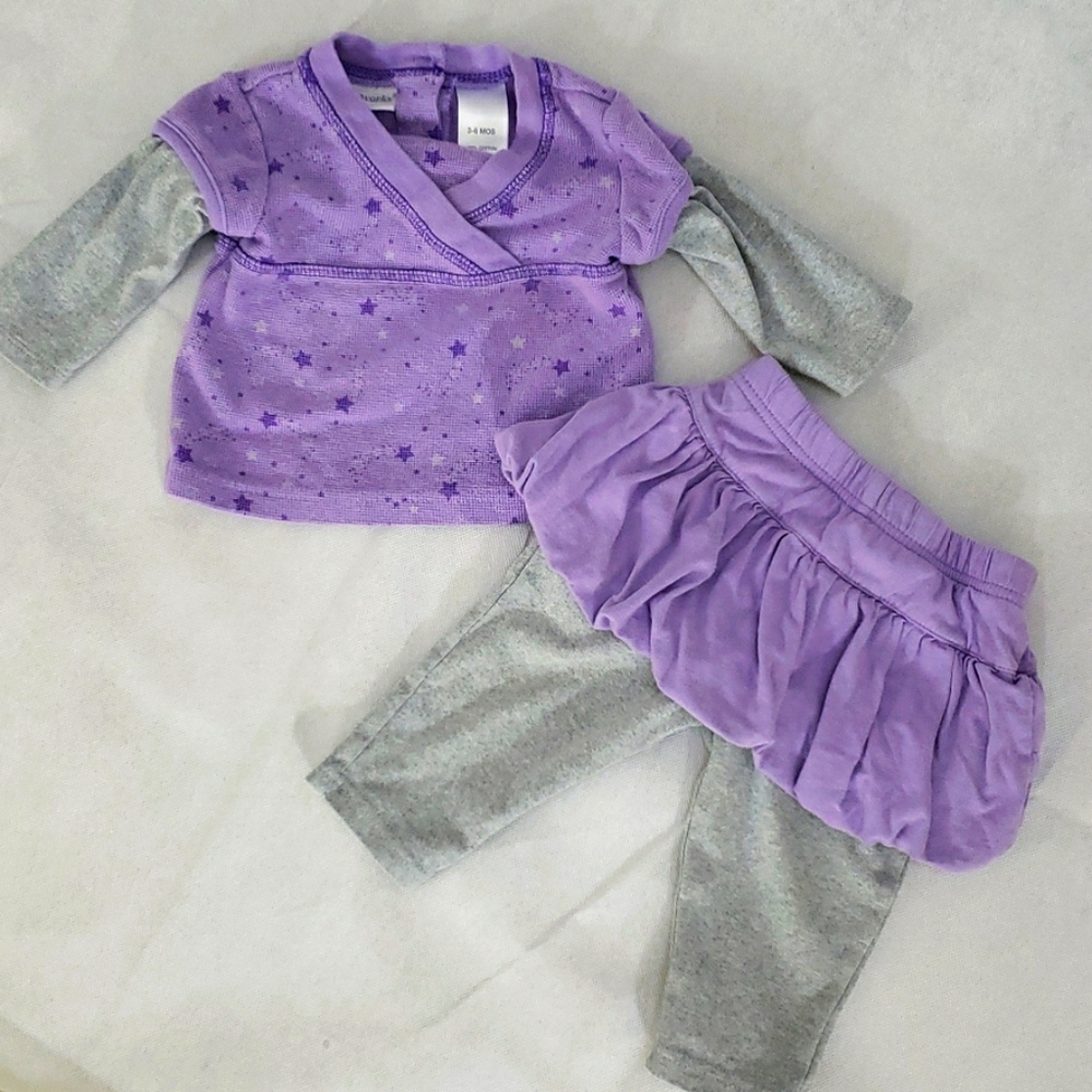 👶Purple/Gray Infant 2-Piece (3-6 months)